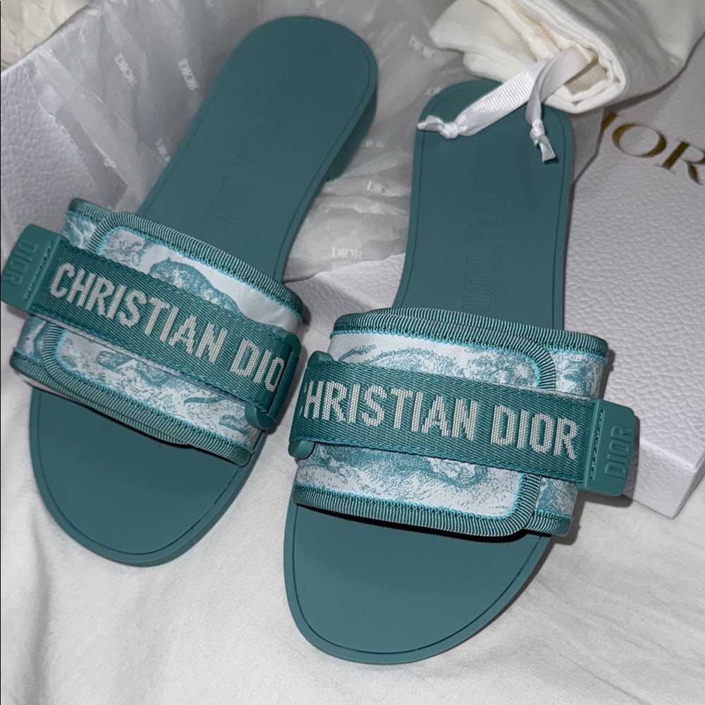 Dior Blue Slide Sandals - Picture 2 of 5